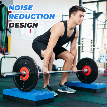 Colaxi Weightlifting Crash Pads for Floor Protection, Deadlift Mat, Weightlifting Crash Mats, Nonslip & Shock Absorbing Silencer Drop Pads for Fitness/Training/Yoga, Black Blue 50x33x4cm