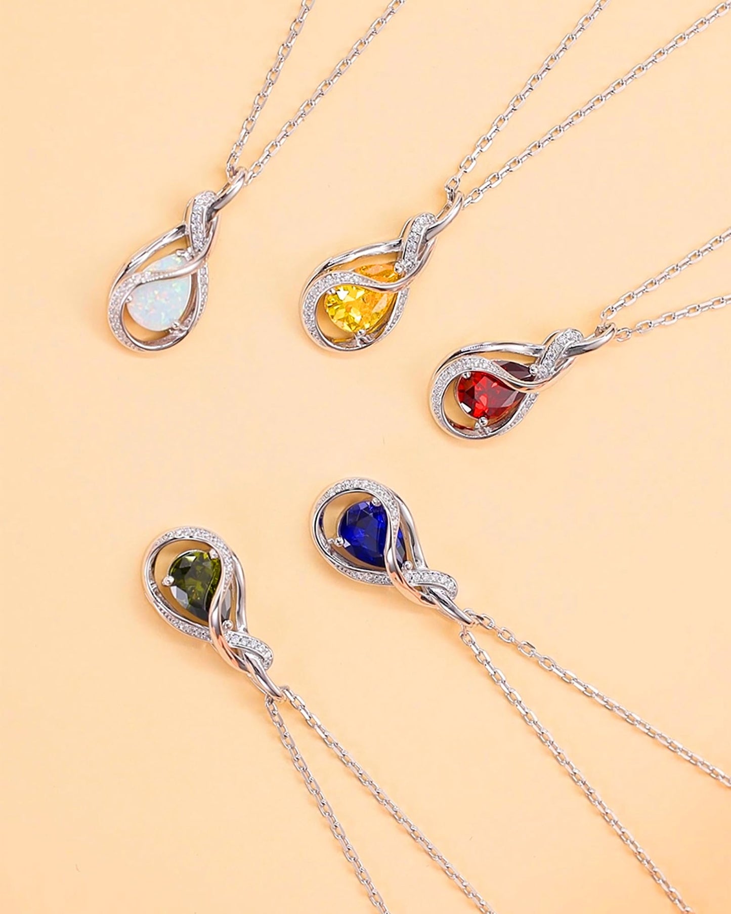 FANCIME Sapphire Necklace September Birthstone Sterling Silver Infinity Knot Pendant Necklace Blue Gemstone Fine Jewelry Birthday Mothers Day Gifts for Women Mom