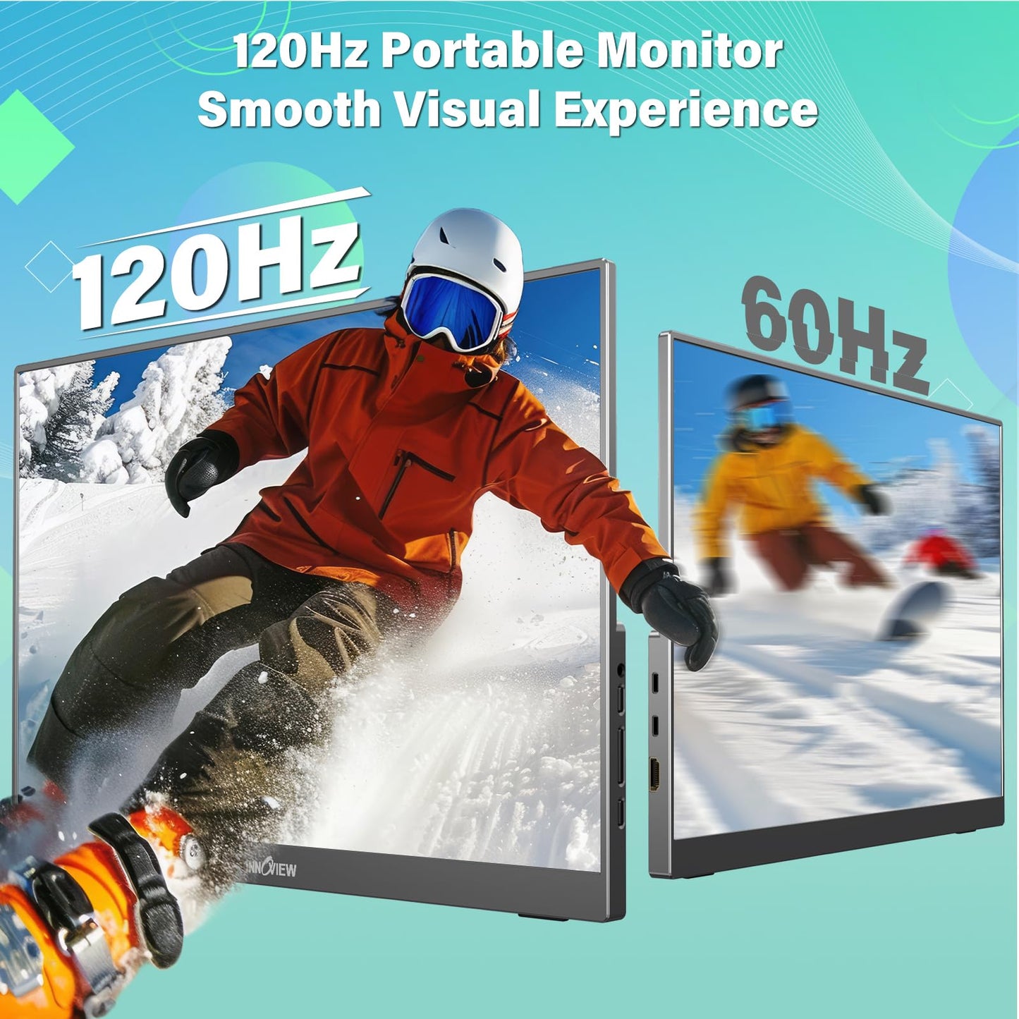 InnoView Portable Monitor Touchscreen 15.6" 1080P 10-Point Touch Screen Monitor Portable with Protective Sleeve Built-in Stand, 1200:1 HDMI USB C Travel Monitors for Laptop, PC, Phone