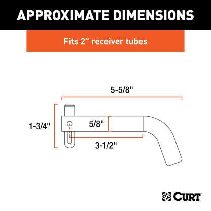 CURT 21551 Swivel Trailer Hitch Pin, 5/8-Inch Diameter, Fits 2-Inch Receiver,Chrome