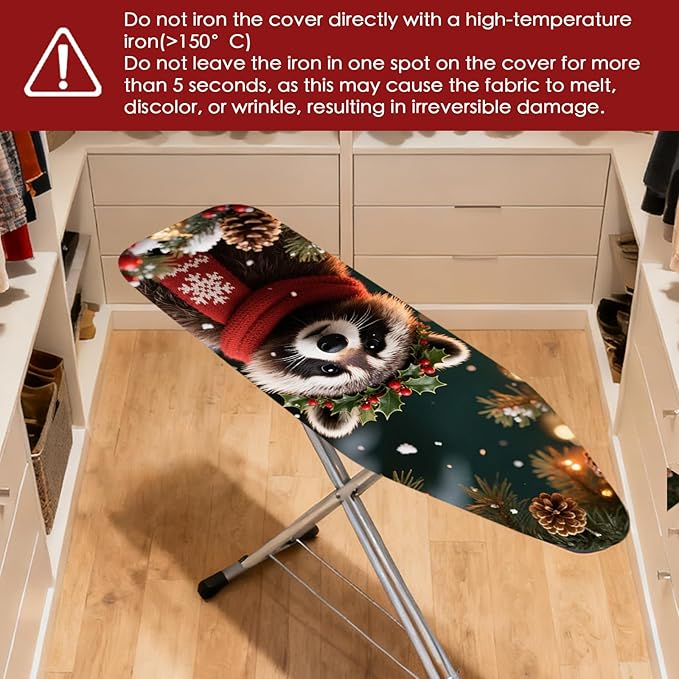 Nuxovilar Ironing Board Covers Winter Raccoon Pattern Polyester 15x54 Inches