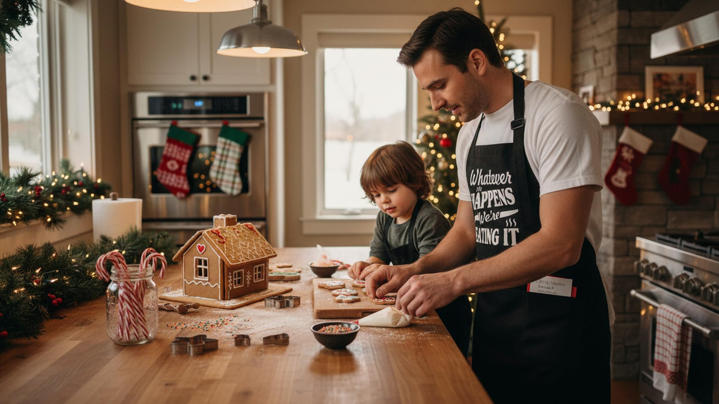 NewEleven Christmas Gift For Men, Dad, Husband, Him - Aprons For Men With Pockets - Funny Gifts For Men, Dad, Husband, Boyfriend, Him, Brother, Uncle - Grill Cooking BBQ Kitchen Chef Apron