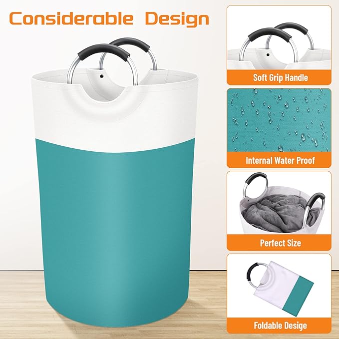 BlissTotes 75L Laundry Basket, Freestanding Laundry Hamper, Collapsible Dirty