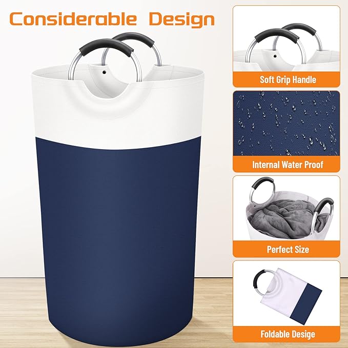 BlissTotes 90L Laundry Basket, Freestanding Laundry Hamper, Collapsible Dirty