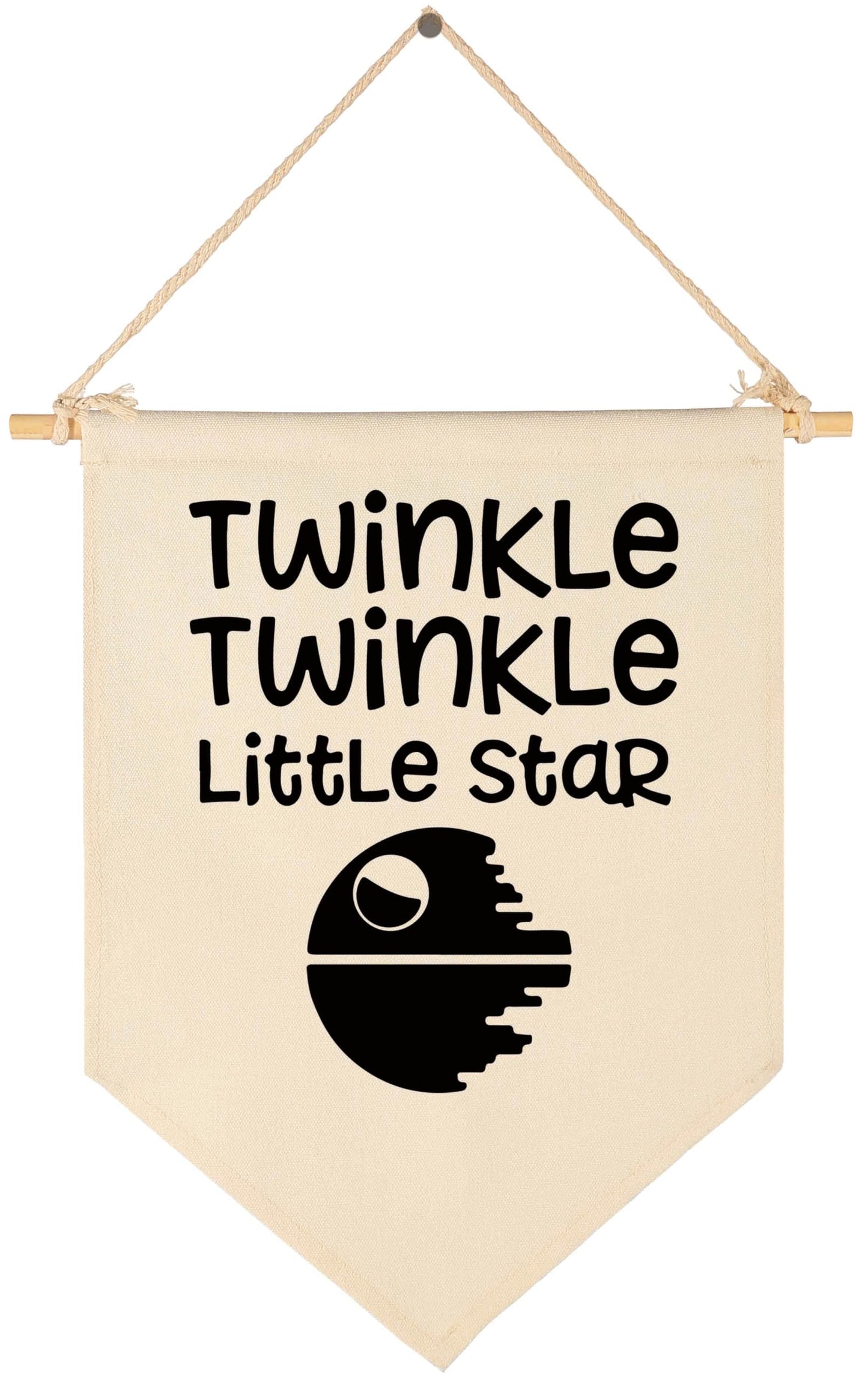 Twinkle Twinkle Little Star- Canvas Hanging Pennant Flag Wall Sign Decor Gift for Baby Kids Boy Nursery,Kids Room Playroom Decor- Star Wars Quotes Banner