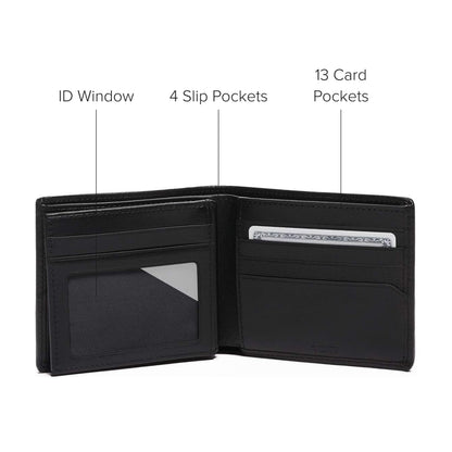 TUMI - Alpha Global Center Flip Passcase - Wallets for Men - Organized Bill Compartment & Hidden Pocket - 3.8" X 4.8" X 1.0" - Black