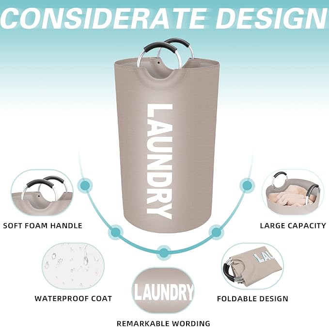 StorageRight 75L Large Laundry Basket, Laundry Hamper, Dirty Clothes Hamper