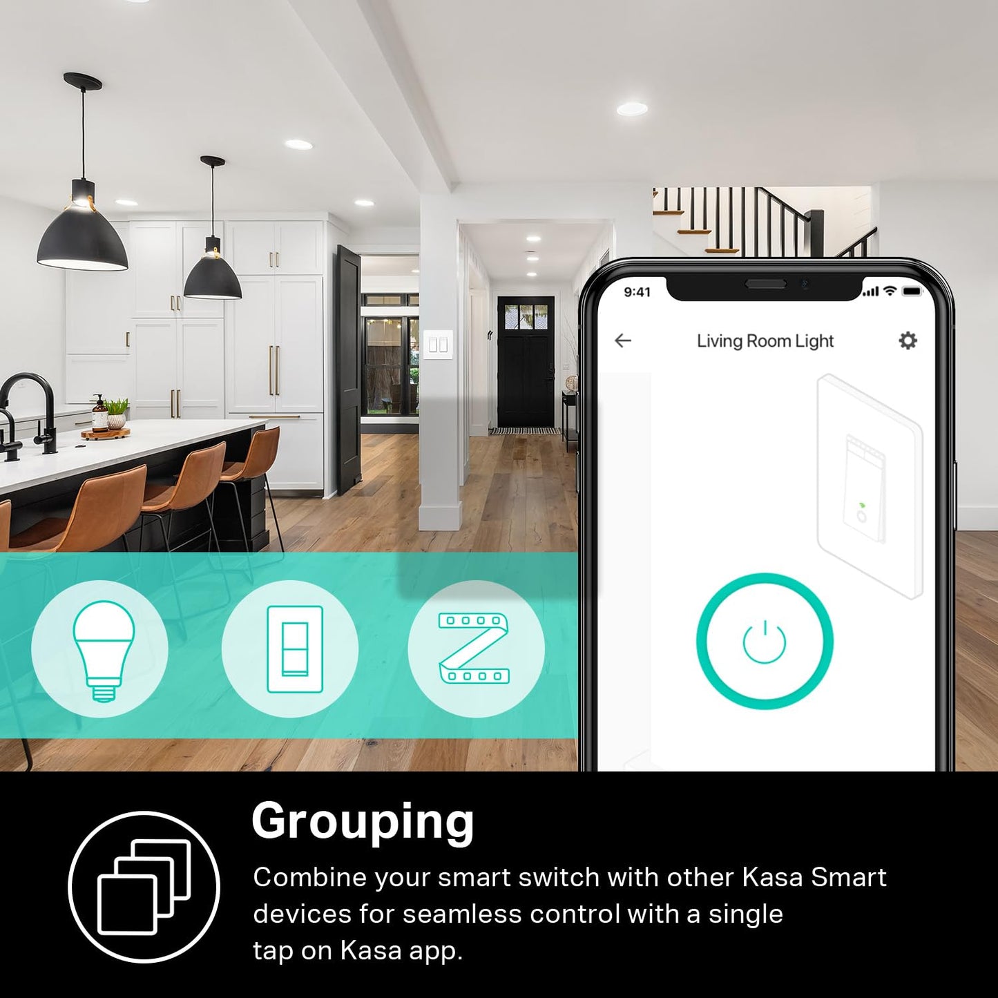 Kasa Smart Switch 2-Gang HS200-2, Single Pole,Neutral Wire Required, 2.4GHz Wi-Fi Light Switch Compatible with Alexa and Google Home, UL Certified, No Hub Required, White