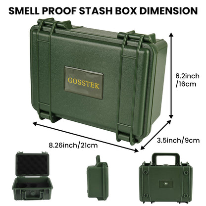 Gosstek Travel Storage Safe Locking Dry Box with 10 PCS Accessories, Durable Airtight ABS Hard Case – Heavy Duty Organization Container for Travel & Home, Great Gift Choice. Green