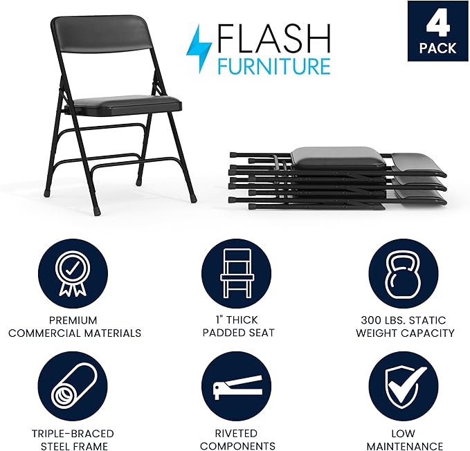 Flash Furniture Hercules Series Metal Folding Chairs
