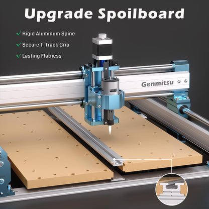 Genmitsu CNC Router Machine 4040-PRO + Y-axis Extension to 4060 Kit + 2pcs Threaded Inserts 2060 MDF Spoilboard