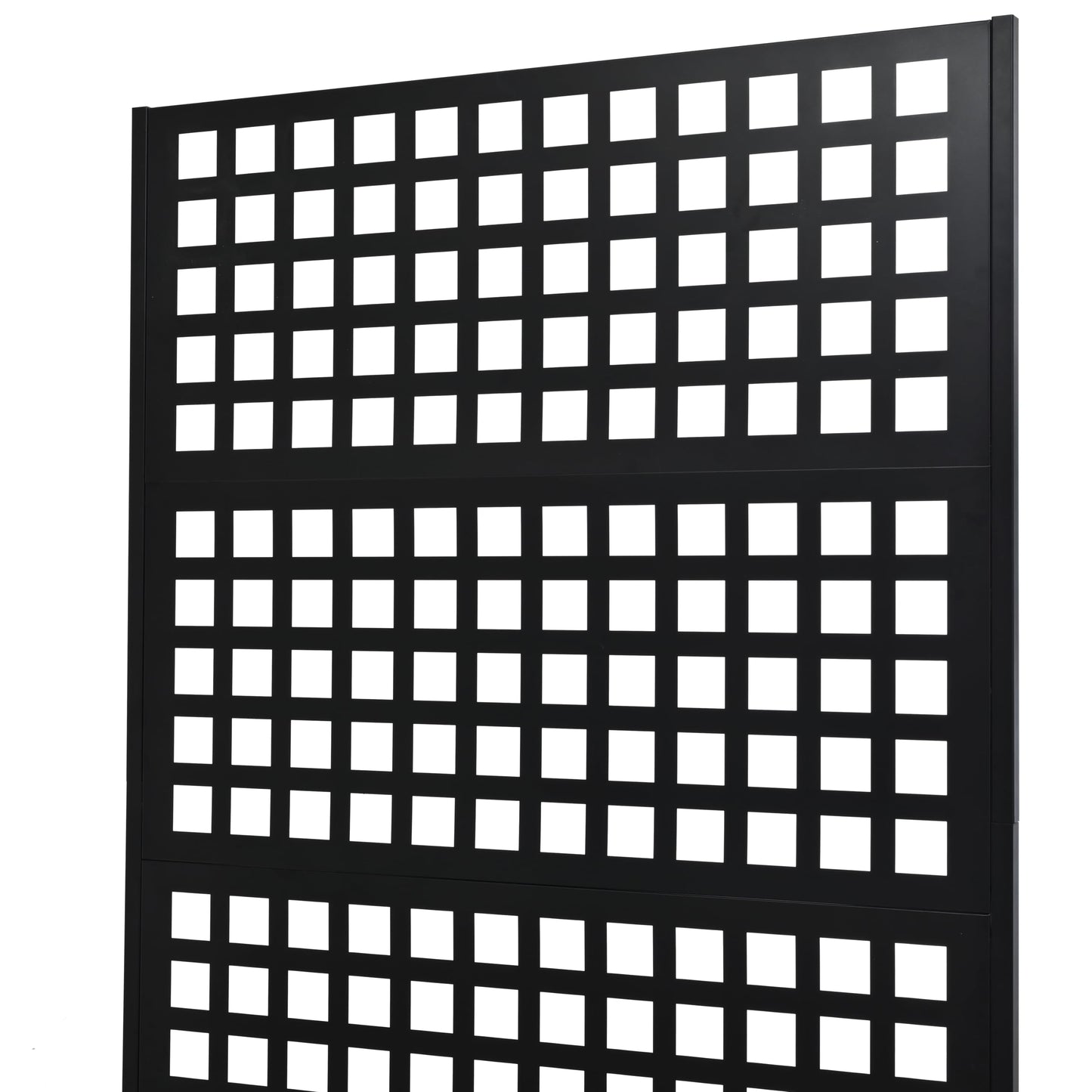 KEIKI 73"x47"x16" Planter Trellis Box with Wheels, Metal Outdoor Resin Raised Garden Bed for Climbing Plants, Large Weather-Resistant Design, Black