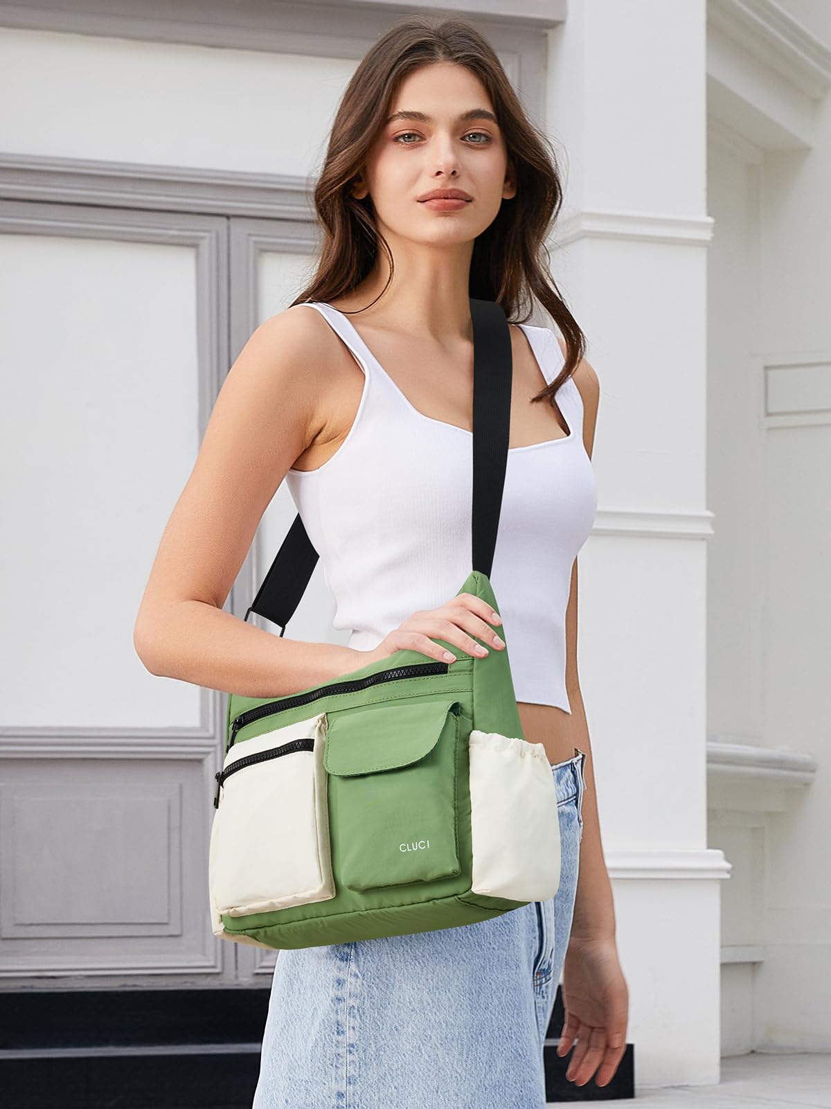 CLUCI Travel Purses for Women, Waterproof Nylon Crossbody Bags for Woman Trendy, Anti Theft Shoulder Handbags for Ladies