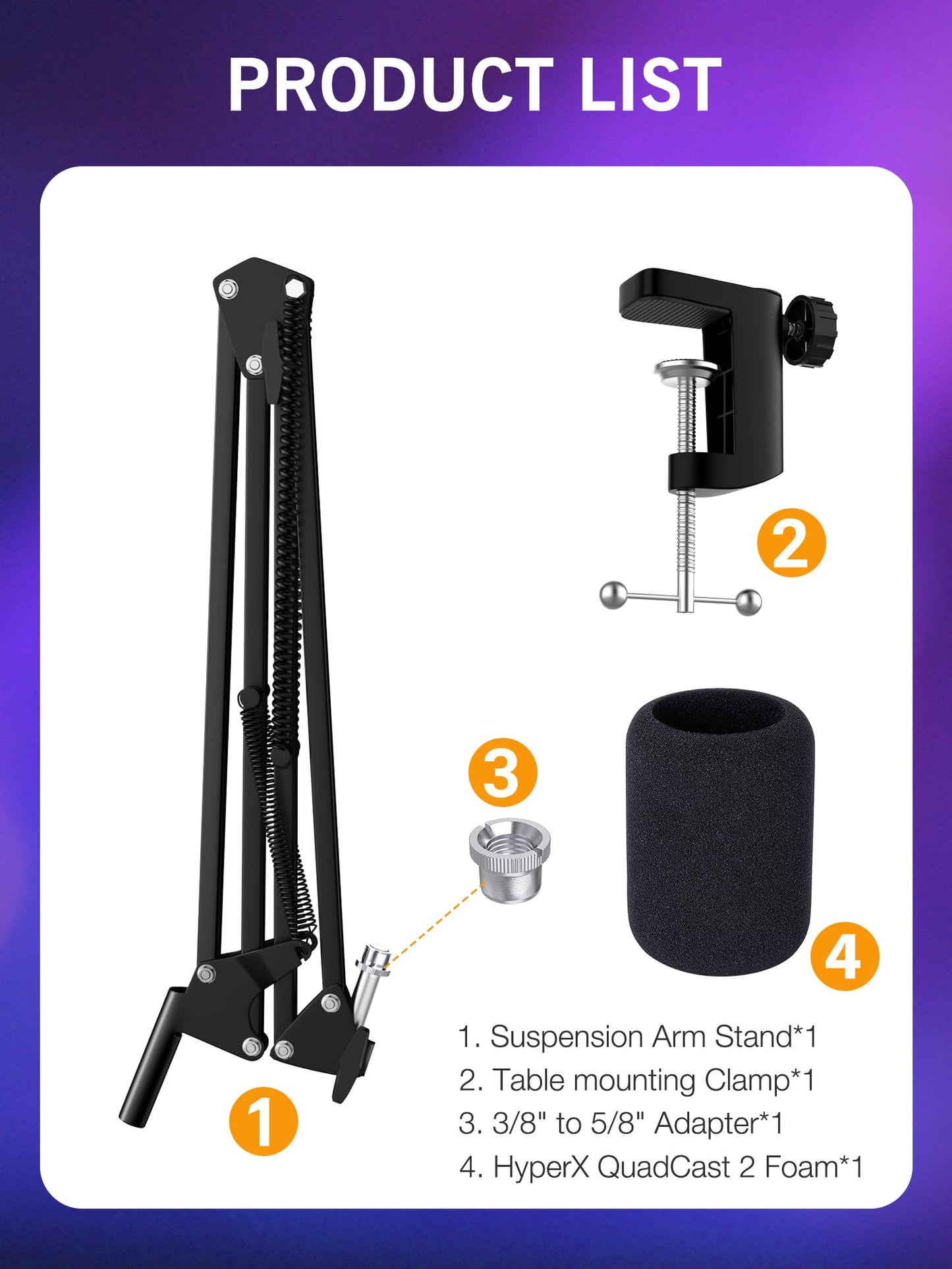Metal Desk Clamp For Microphone Suspension Boom Scissor Arm Stand Holder with Adjustable Screw by SUNMON
