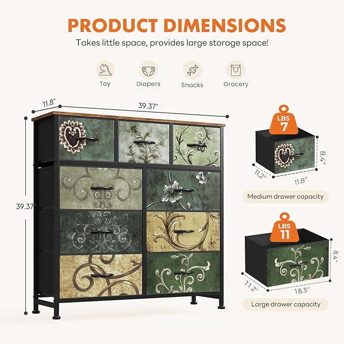 DUMOS Dresser for Bedroom, Storage Organizer