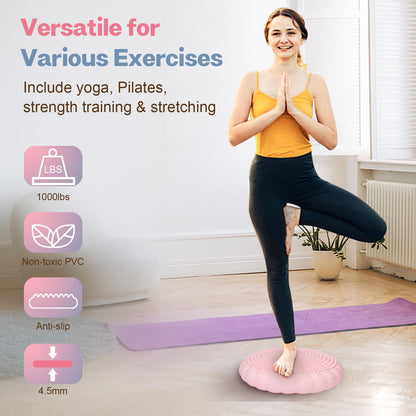 kisnbld Wobble Cushion, Extra Thick Wiggle Seat for Sensory Kids, Non-slip Balance Disc with Inflation Pump for Adults Core Strength, Posture Improvement & Physical Therapy (13.5in/34cm)