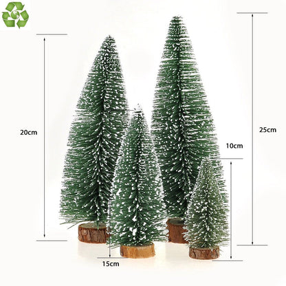 Desktop Miniature Pine Tree Tabletop Christmas Tree Small Pine Tree Decor Christmas Tree Toppers (Green 4pcs)