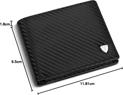 TEEHON® Wallets Mens, Leather Wallet, RFID Blocking Wallet, Wallets for Men UK with Coin Pocket, 2 Banknote Compartments, 8 Card Holders, Mens Wallet with Gift Box