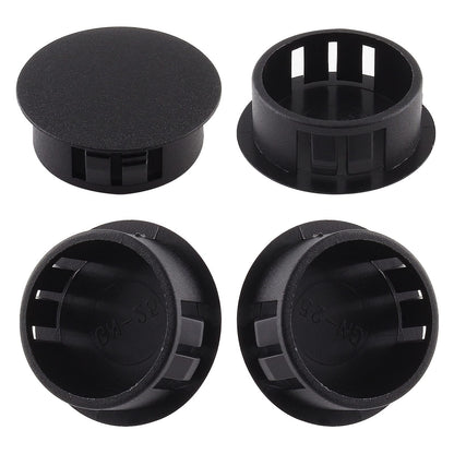 Jersvimc 25Pcs 3/4 Inch(19mm) Black Hole Plug Plastic Hole Cover, Round End Cap Flush Type Tube Insert, Pipe Post Panel Plug for Chair Furniture Glide Protectors