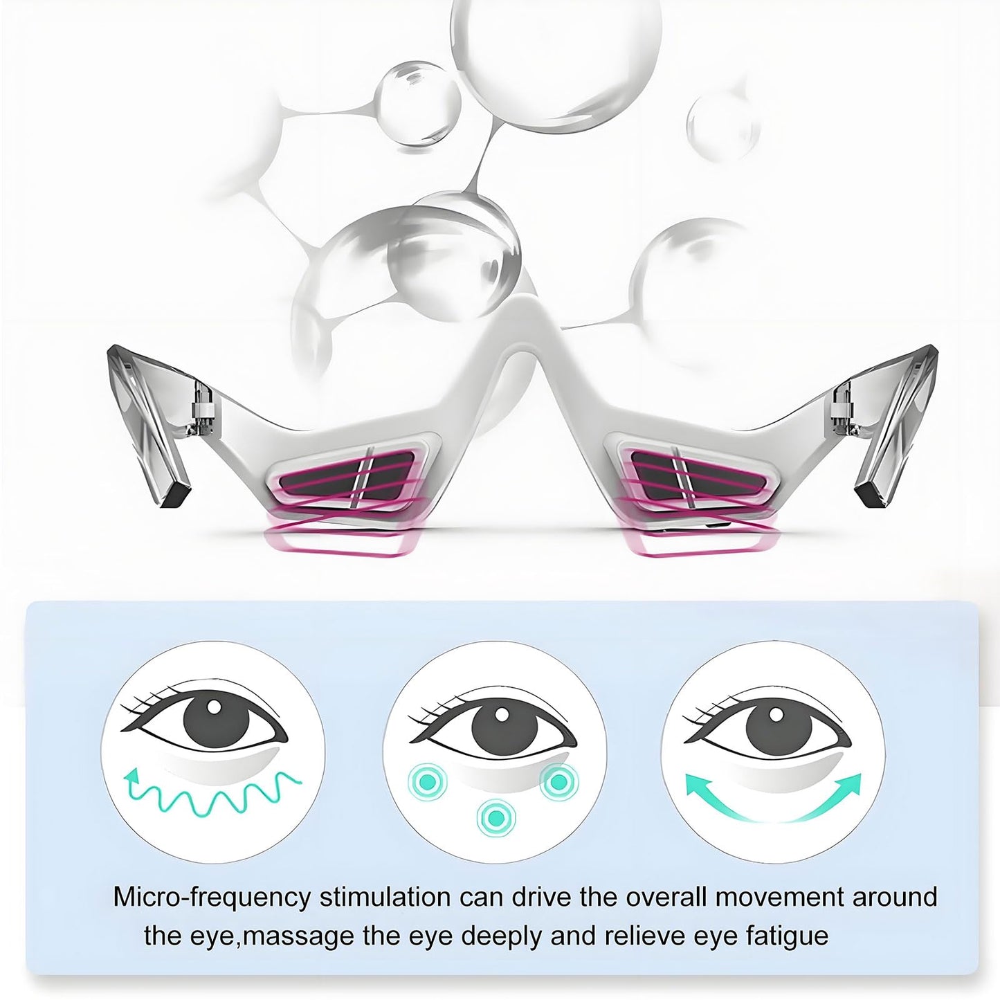 Under Eyes Red Light Therapy Eyelift Massager Glasses,Microcurrent Eye face led red light Beauty Device under Eye Massager Eyes Bag Remover for Reduce Dark Circles Puffiness Wrinkles Relax Eye Strain