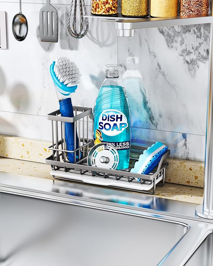 Consumest Sponge Holder for Kitchen Sink, Sink Caddy Organizer