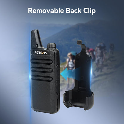 Retevis RT622 2 Way Radio, PMR446 Professional Walkie Talkie Mini Long Distance, Clear Sound, VOX Hands Free, Walkie Talkie Rechargeable, Hiking, Gifts (Black,1 Pair)