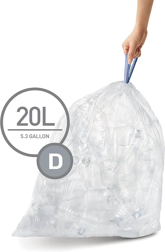 simplehuman Code D Custom Fit Drawstring Trash Bags in Dispenser Packs