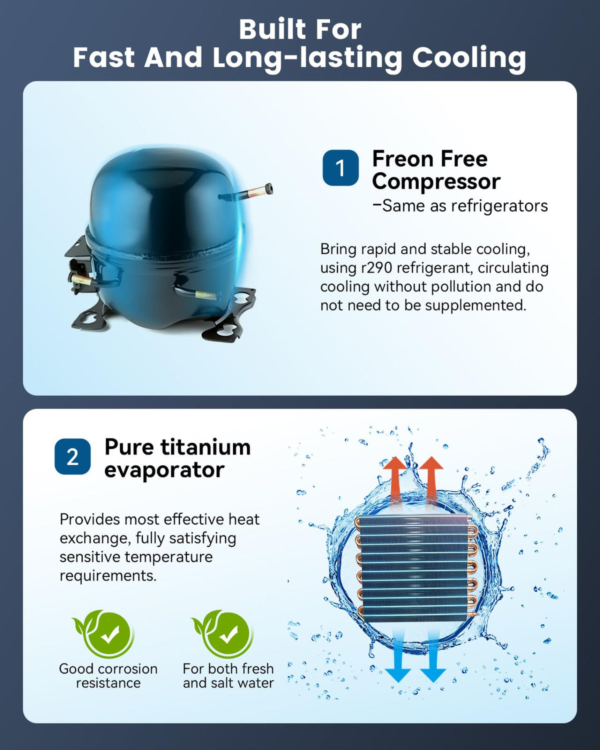 BAOSHISHAN Aquarium Chiller 79 gal, 1/3 hp Compressor & Silent Fan for Hydroponics System/Fish Tank/Axolotl/Coral Reef/Fresh & Sea Water