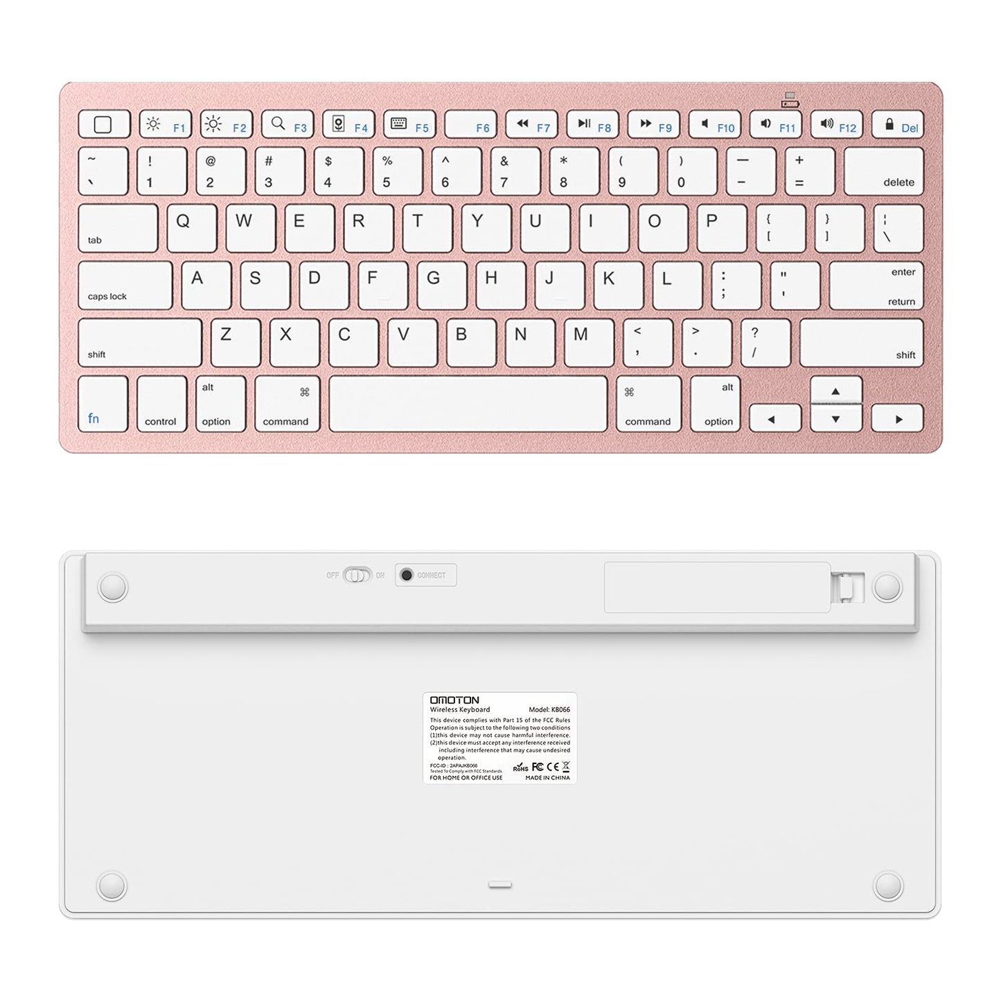 OMOTON Bluetooth Keyboard Compatible with iPad 10th Generation, iPad 10.2 (9th/8th/7th), iPad Pro 13/12.9/11 inch, iPad Air/Mini and More iOS Devices, White