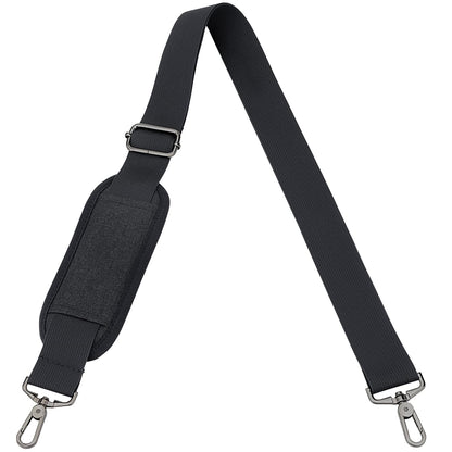 RAINYEAR 59 Inch Shoulder Strap for Bag, Adjustable Soft Padded Replacement Purse Strap with Metal Hooks for Laptop Bag, Shoulder Bag, Messenger Bag, Travel Duffel Bag, Crossbody Bag, Black
