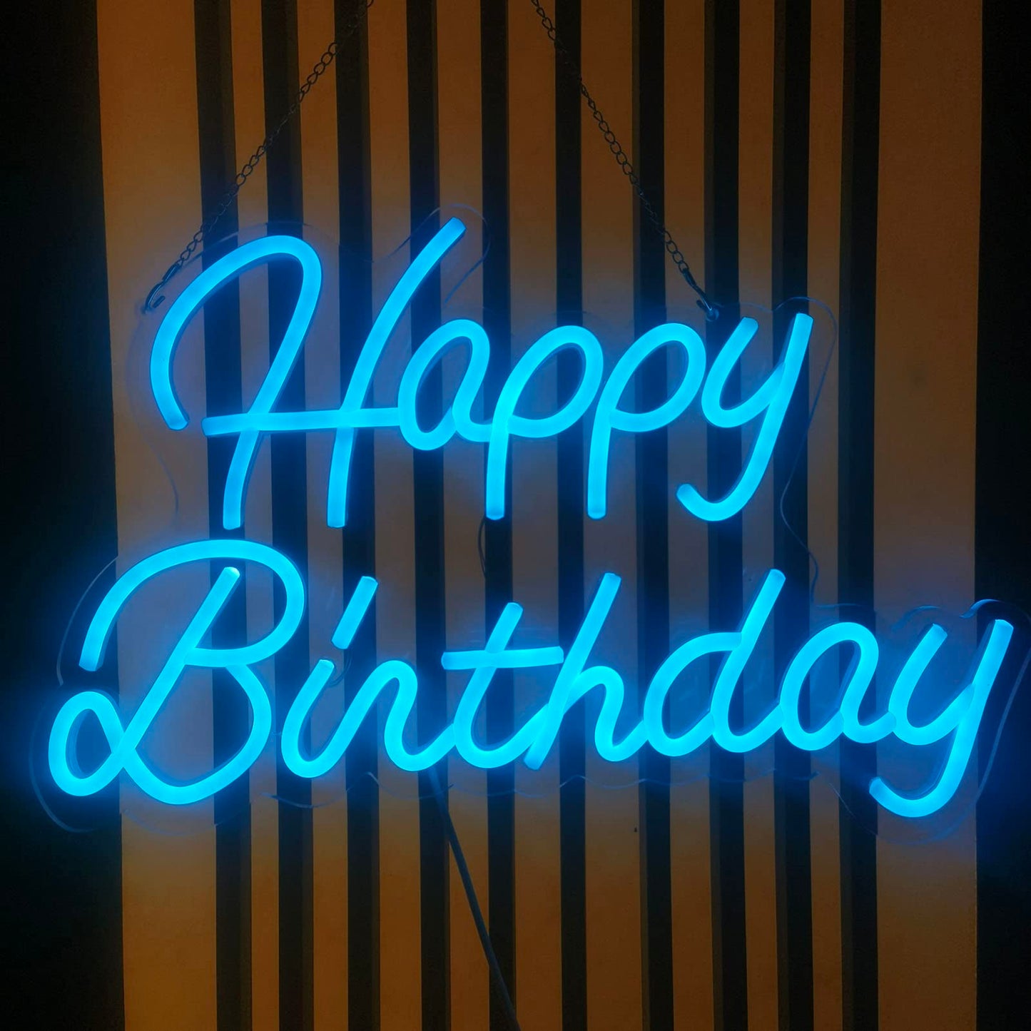 Happy Birthday Neon Backdrop Wall Decor Lights for Home Decor Bar Cafe Christmas Anniversary Party with Dimmable Switch Reusable All Birthday Party Decor Neon Signs (16.5x10 Inch Ice Blue)