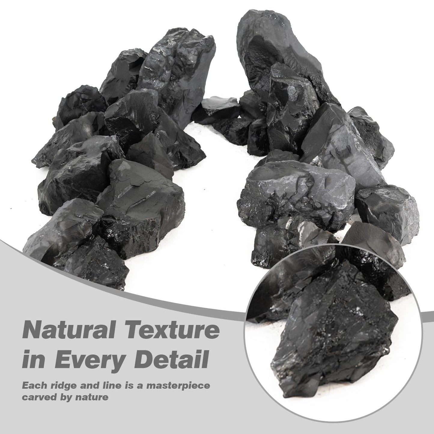 Unocho Aquarium Stone Fish Tank Rocks 5lb Natural Rocks for Aquariums Aquascaping Landscaping Model Tank Decoration Vivariums Paludarium Miniature and Fairy Garden(3"-6"-4pcs)