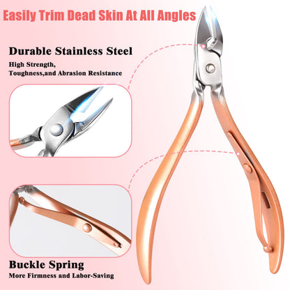 Manicure Set Pedicure Kit Womens Nail Clippers Set 32 in 1 Professional Grooming Care Tools Nail Kit Including Facial, Fingernails and Toenails Care with Travel Case Women (Rose Pink_32 in 1)