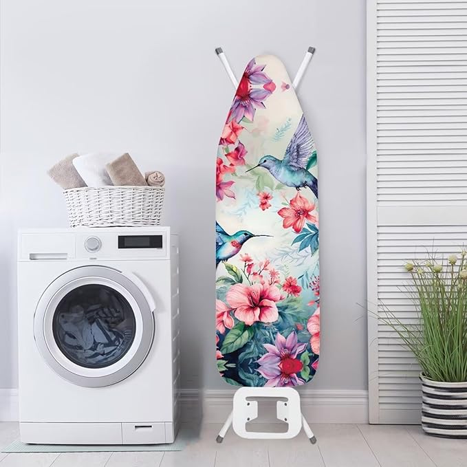 Hummingbird Flower Ironing Board Cover and Pad Standard Size Thick Non-Slip