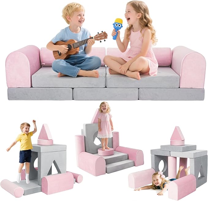 Modular Kids Play Sofa Multifunctional Kids Sofa Convertible Foam Floor Mat