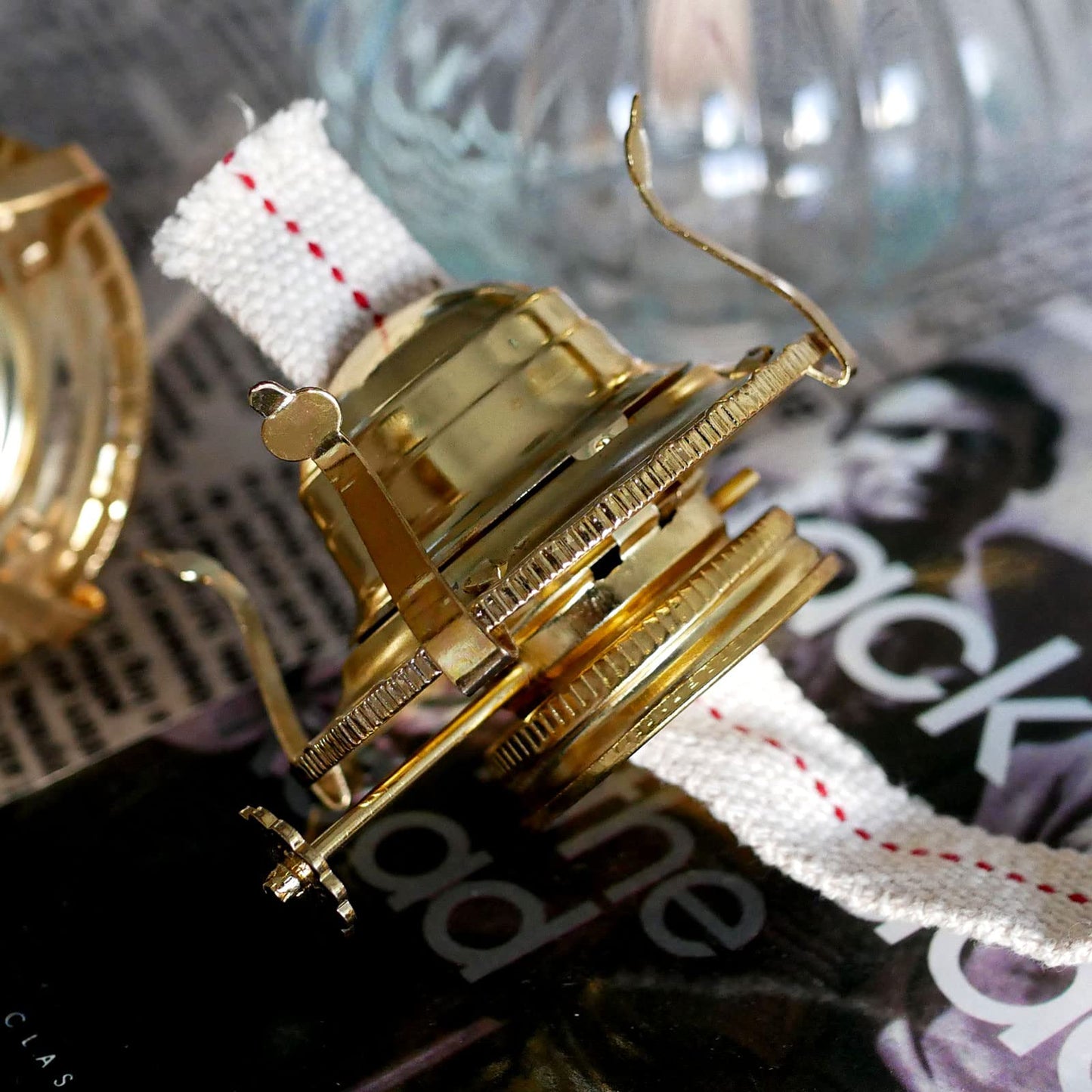 GXFCCYXT Oil Lamp Burner 2 Set, with Reduction Collar and Cotton Wick & 39 inch Wick, Replacement Parts for Kerosene or Vintage Lamps - Brass