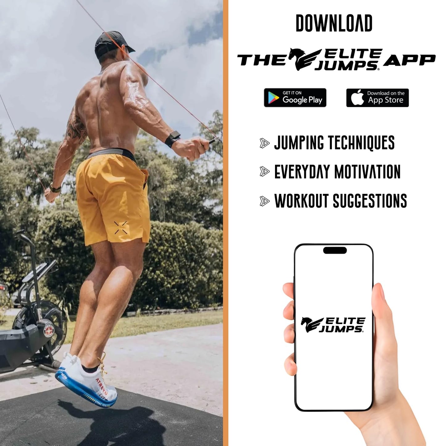 Elite Jumps - Do Hard Things 1” Beaded Jump Ropes - Strong & Durable Materials - Resize & Adjust - Fitness & Cardio Training - Improve Rhythm, Speed, Agility