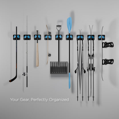 Gravity Grabber, The OG - Ski & Snowboard Wall Mount, Indoor Garage & Home Storage Organizer, Damage-Free Grip, Holds Skis/Boards/Poles/More, Space-Saving Premium Gear Rack, (White 6-Pack)