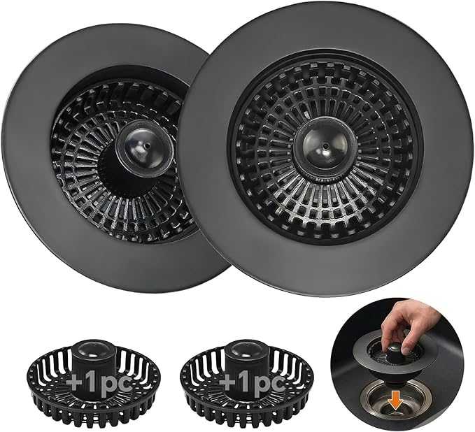 Kitchen Sink Stopper, 3 in 1 Pop Up Kitchen Sink Drain Strainer,