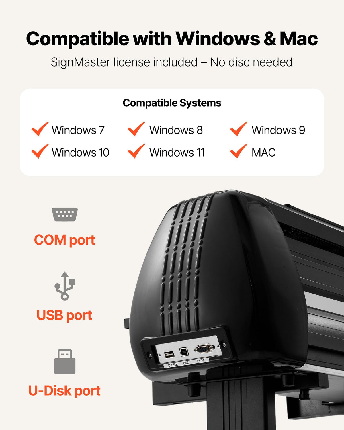 VEVOR Vinyl Cutter Machine, 34 inch Max Feed Width, Dual Blades, Adjustable Force and Speed, LED Display, Vinyl Plotter Cutter Printer Bundle with Sticker Sheets, Transfer Film, Signmaster Software