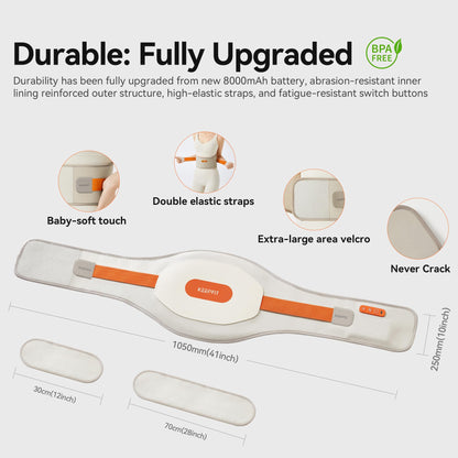 Cordless Heating Pad for Back Pain Relief: MAXwarm 3.0[2025 Upgraded], IKEEPFIT Electric Heat Pad with Massager for Period Cramps, Extra Large 65", 8000mAh Battery, Gift for Women Men (Beige)