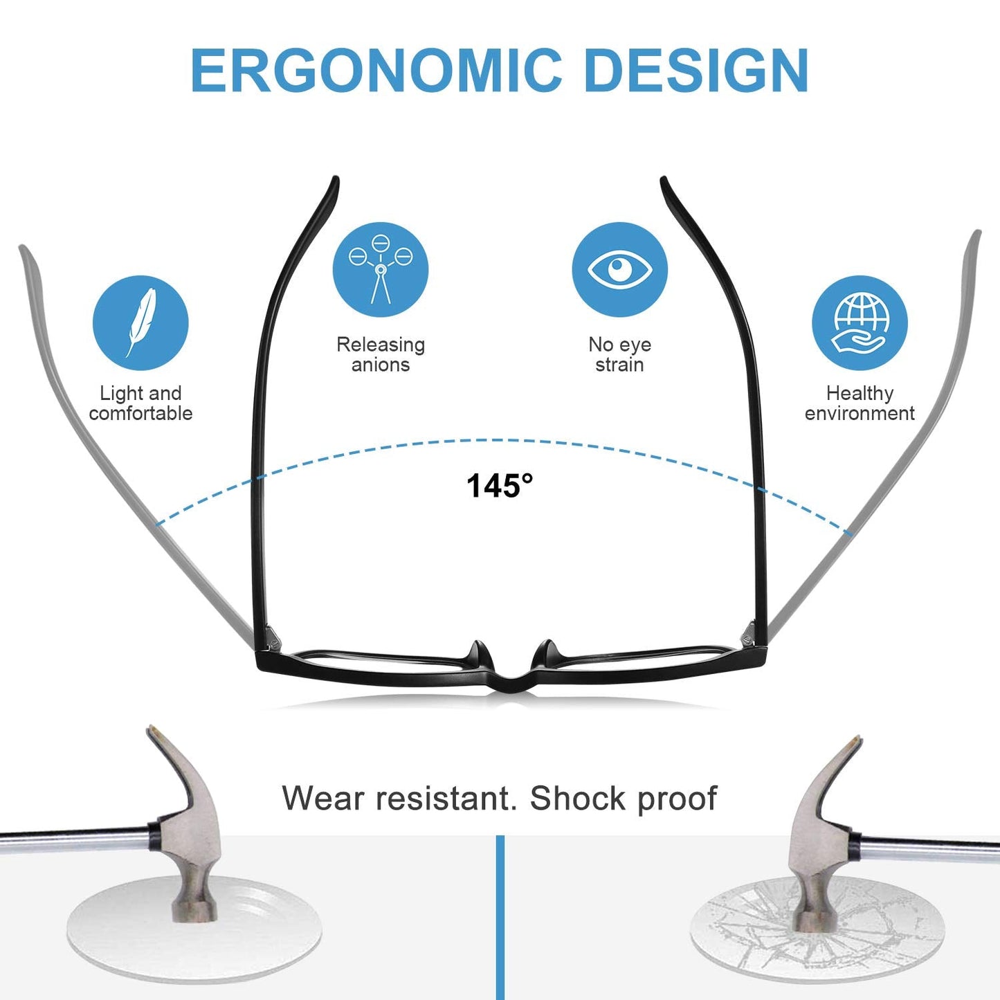 Okany 3 Pack Blue Light Blocking Glasses for Women Men, Round Computer Glasses Anti Eye Strain/UV/Glare Gaming Glasses