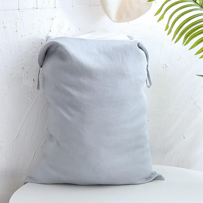 Amazhiyu Pure Linen Over The Door Laundry Hanging Hamper Bag