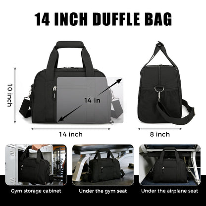 SeaRock 14 inch Small Gym Bag for Men & Women, Mini Duffle Bag with Shoe Compartment, Carry On Duffel Bag for Travel Sports, Black