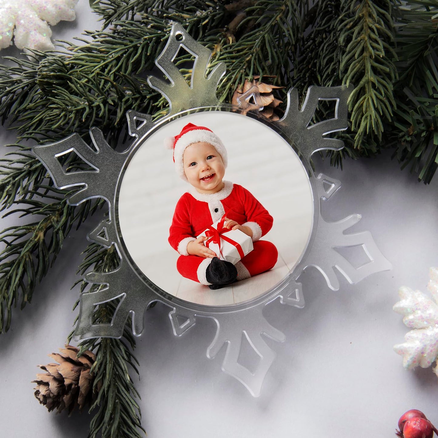Snapins Make Your Own Acrylic Craft Photo Snowflake Ornaments - Pack of 12