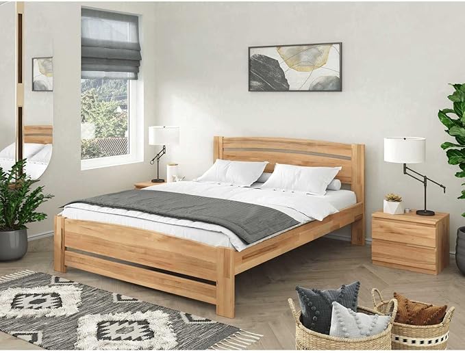 Cleante Eco Natural Wood Platform Bed
