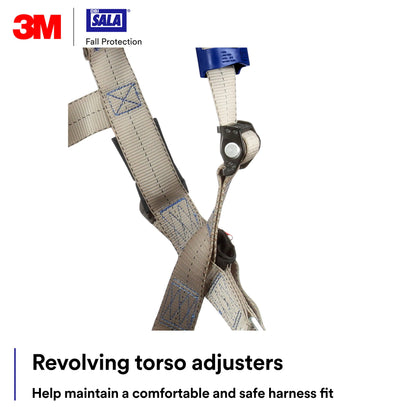 DBI-Sala 3M DBI-SALA ExoFit X100 Comfort Vest Climbing Harness Fall Protection, OSHA, ANSI, Front and Back D-Rings, Tongue Buckle Leg Straps, Quick Connect Chest Buckle, Zinc Plated Steel, 1401119, 2X