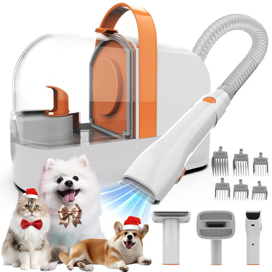 ubrobo Dog Grooming Vacuum, Dog Grooming Kit with Pet Clippers, 12,000Pa Pet Hair Grooming Vacuum for Dogs, Vacuum Brush for Shedding Grooming, Low Noise Home Cleaning Tool in 1, PG10