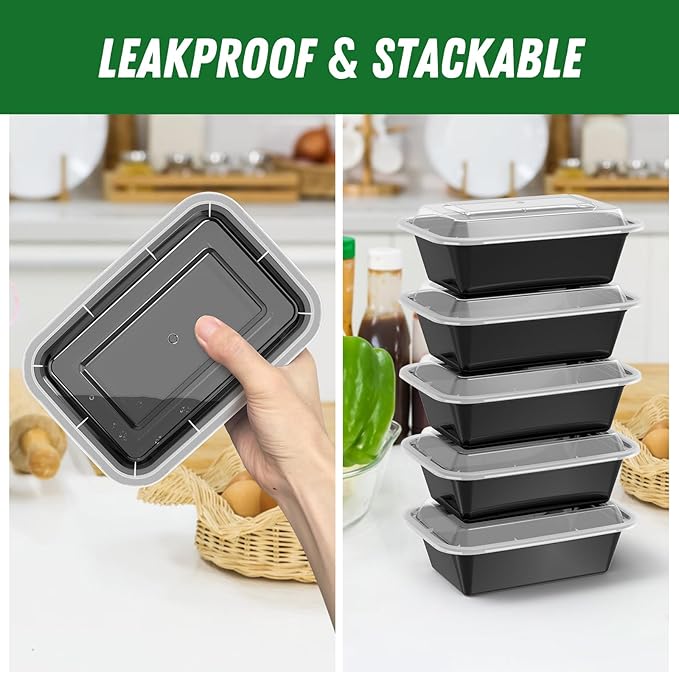 50 Pack 24 oz Meal Prep Containers Reusable