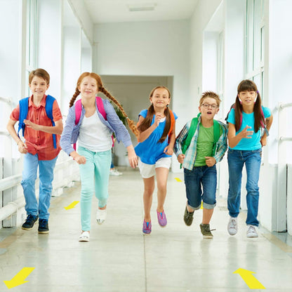 30 Pack - Large 7 Inch Directional Arrow Decal Stickers - Featuring A Floor Safe Removable Adhesive - Perfect for Classroom Sensory Pathways, Special Events and Social Distancing floor markers - Blue